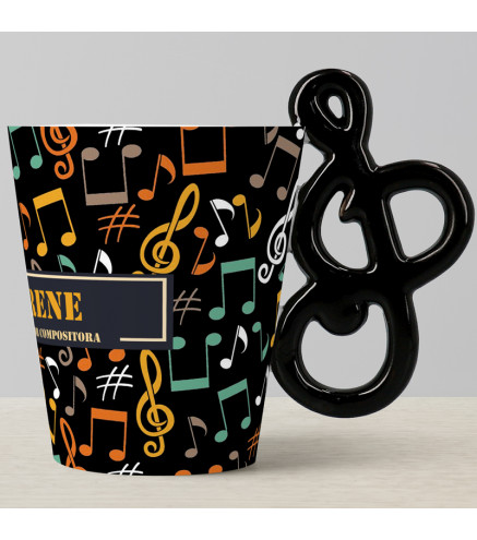 Taza notas musicales personalizable